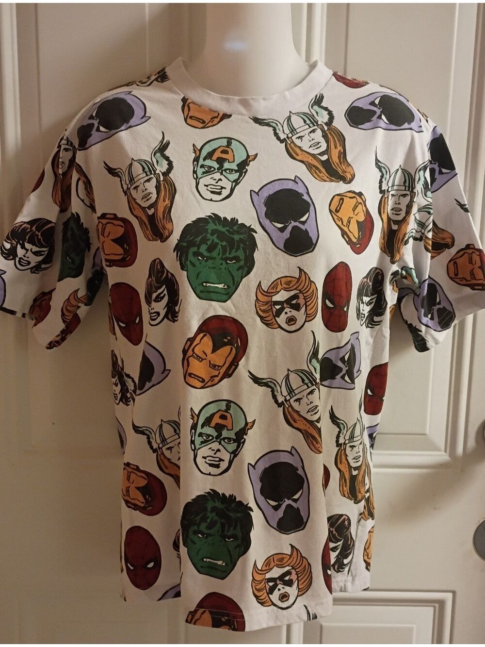Marvel Multicolor Superhero Faces Graphic Tee Size XL